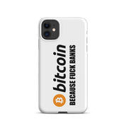 Cover iPhone Resistente – Compatibile con Ricarica Wireless – Design Bitcoin Fuck Banks-Biiply