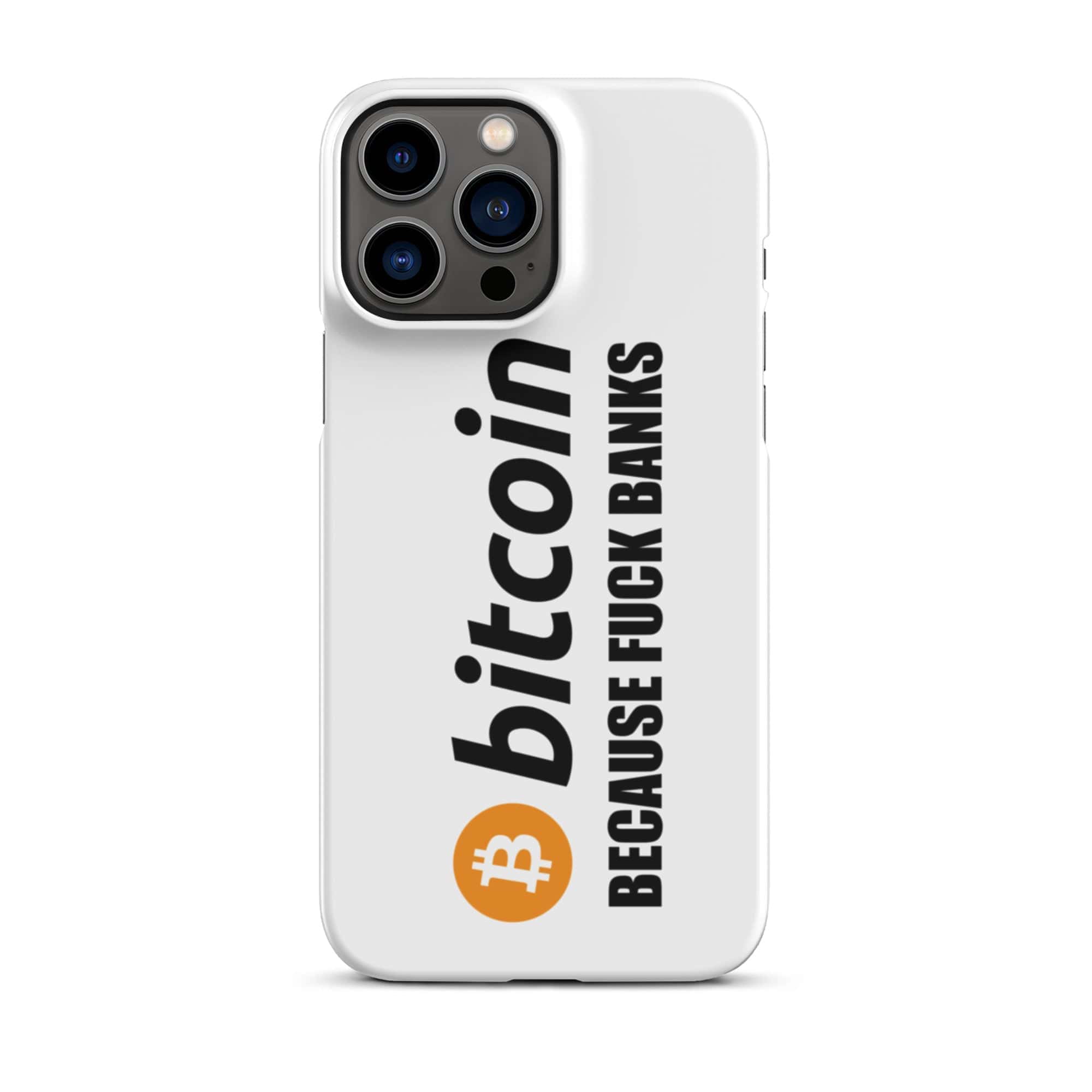 Cover iPhone Resistente – Compatibile con Ricarica Wireless – Design Bitcoin Fuck Banks-Biiply