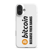 Cover iPhone Resistente – Compatibile con Ricarica Wireless – Design Bitcoin Fuck Banks-Biiply