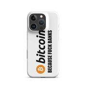 Cover iPhone Resistente – Compatibile con Ricarica Wireless – Design Bitcoin Fuck Banks-Biiply