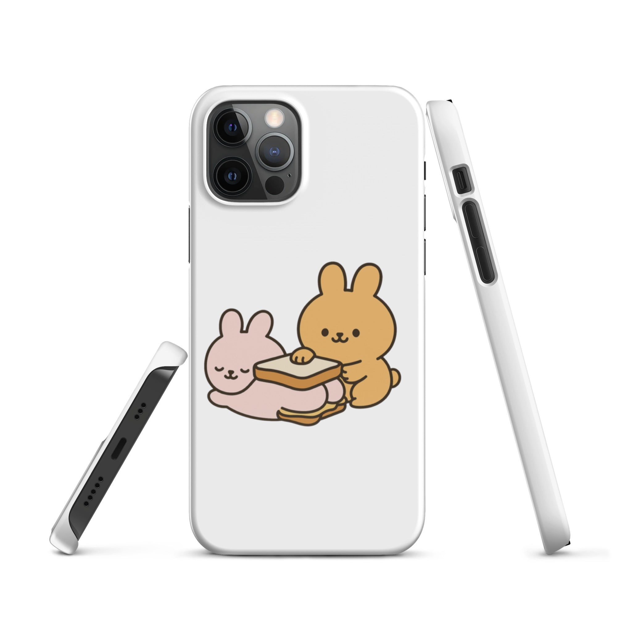Cover iPhone Resistente – Compatibile con Ricarica Wireless – Design Conigli Kawaii-Biiply
