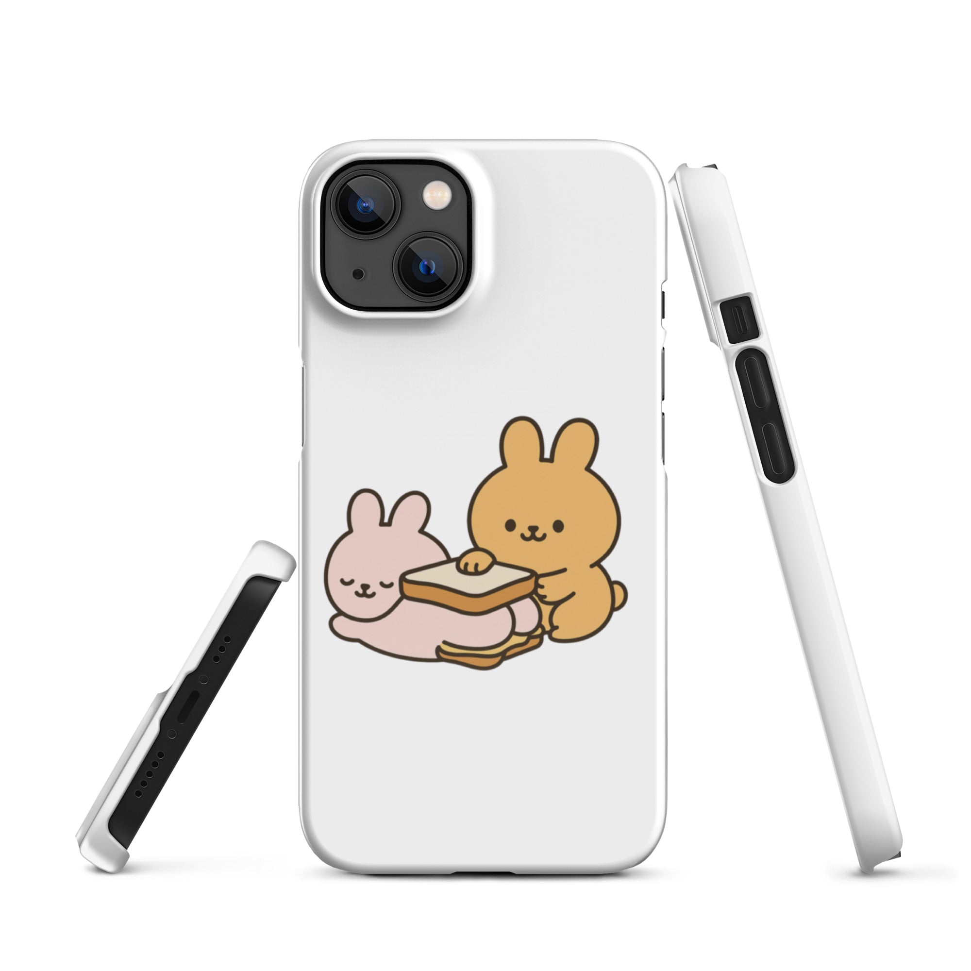 Cover iPhone Resistente – Compatibile con Ricarica Wireless – Design Conigli Kawaii-Biiply