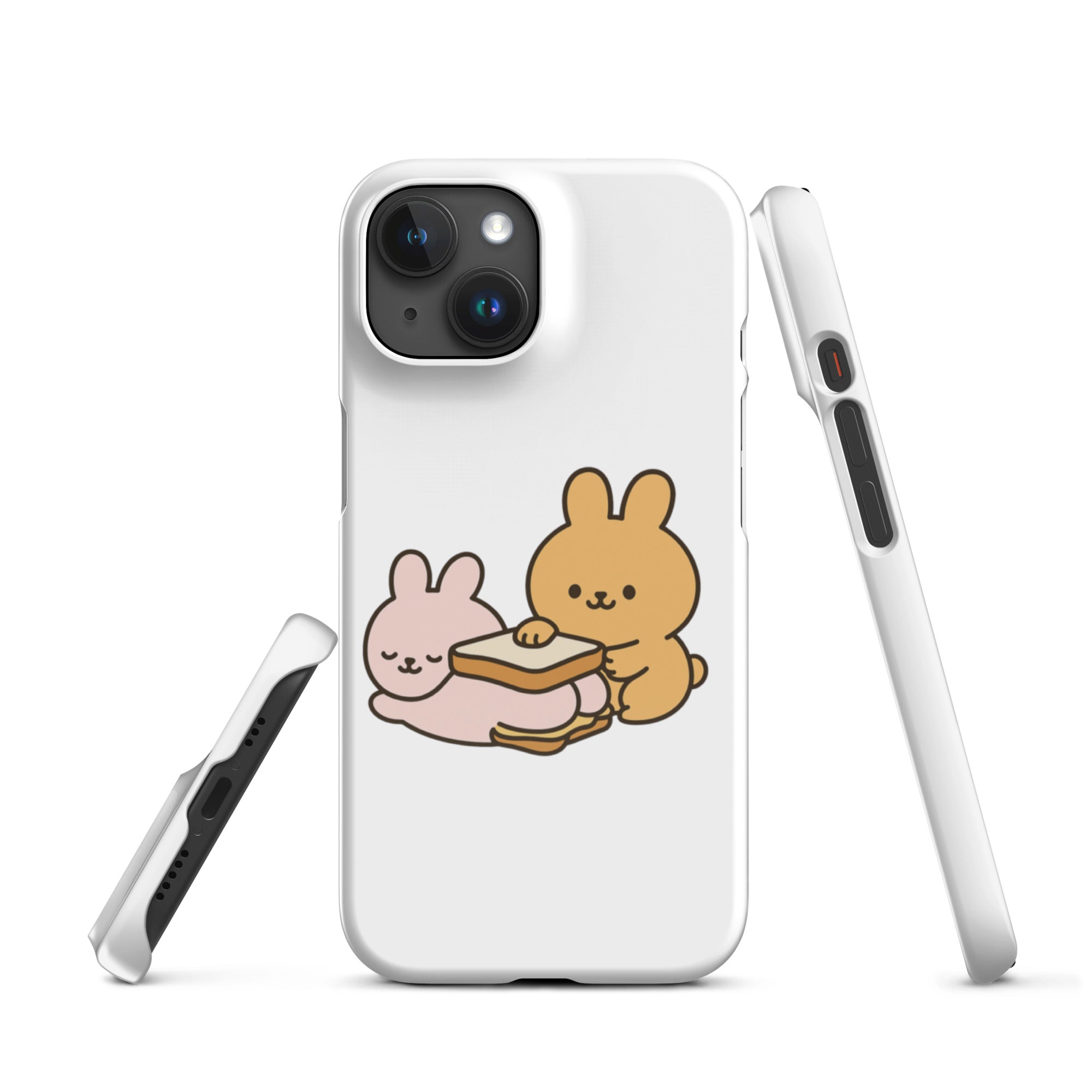 Cover iPhone Resistente – Compatibile con Ricarica Wireless – Design Conigli Kawaii-Biiply