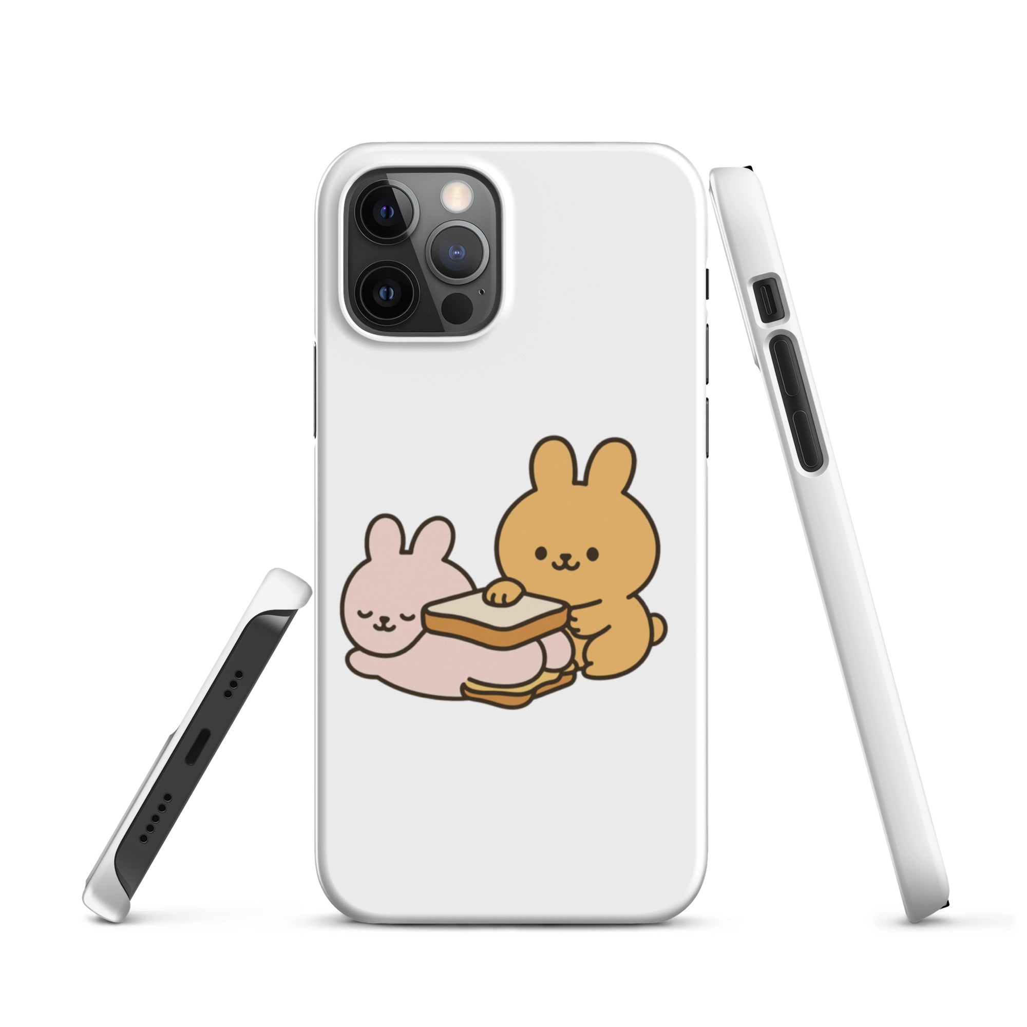 Cover iPhone Resistente – Compatibile con Ricarica Wireless – Design Conigli Kawaii-Biiply
