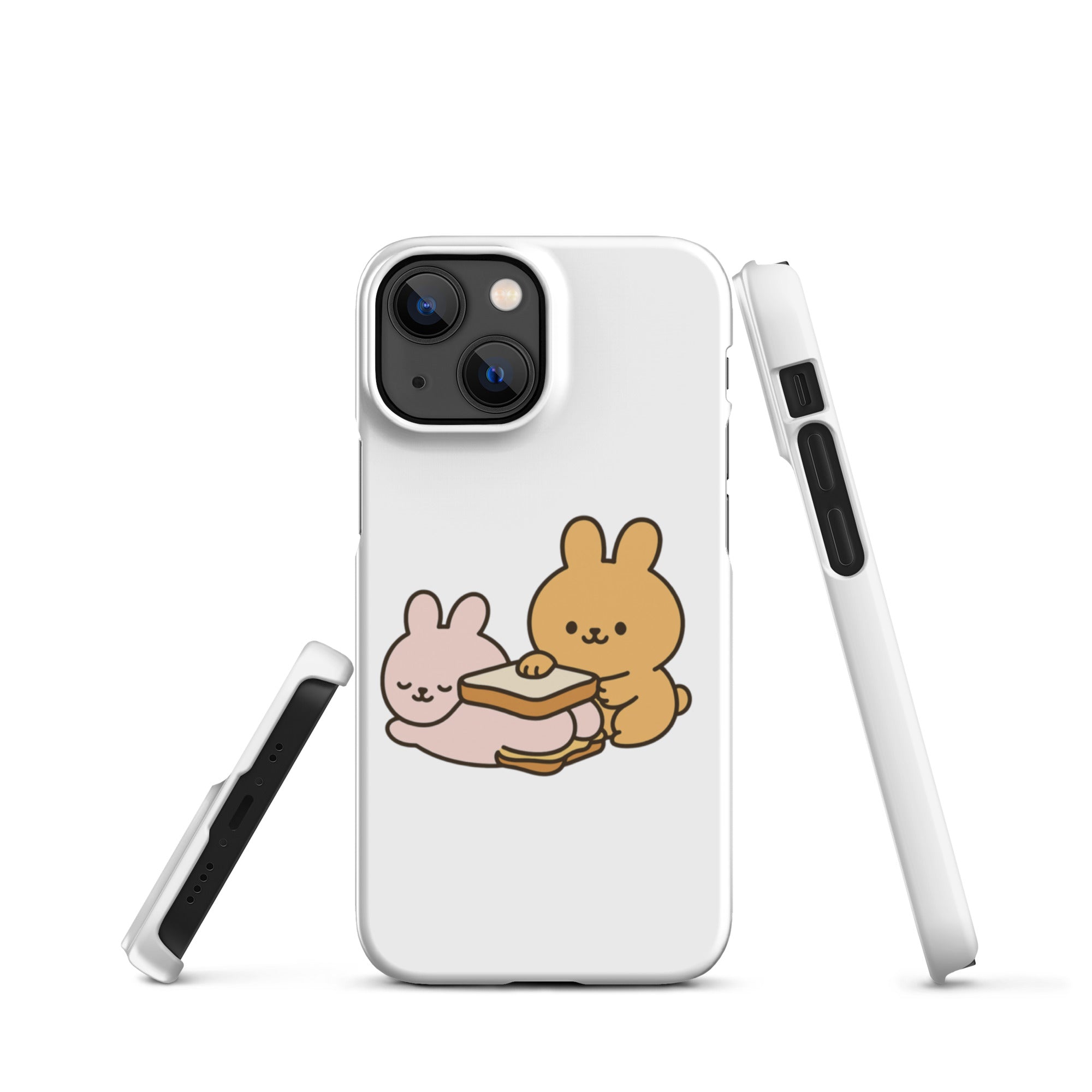 Cover iPhone Resistente – Compatibile con Ricarica Wireless – Design Conigli Kawaii-Biiply
