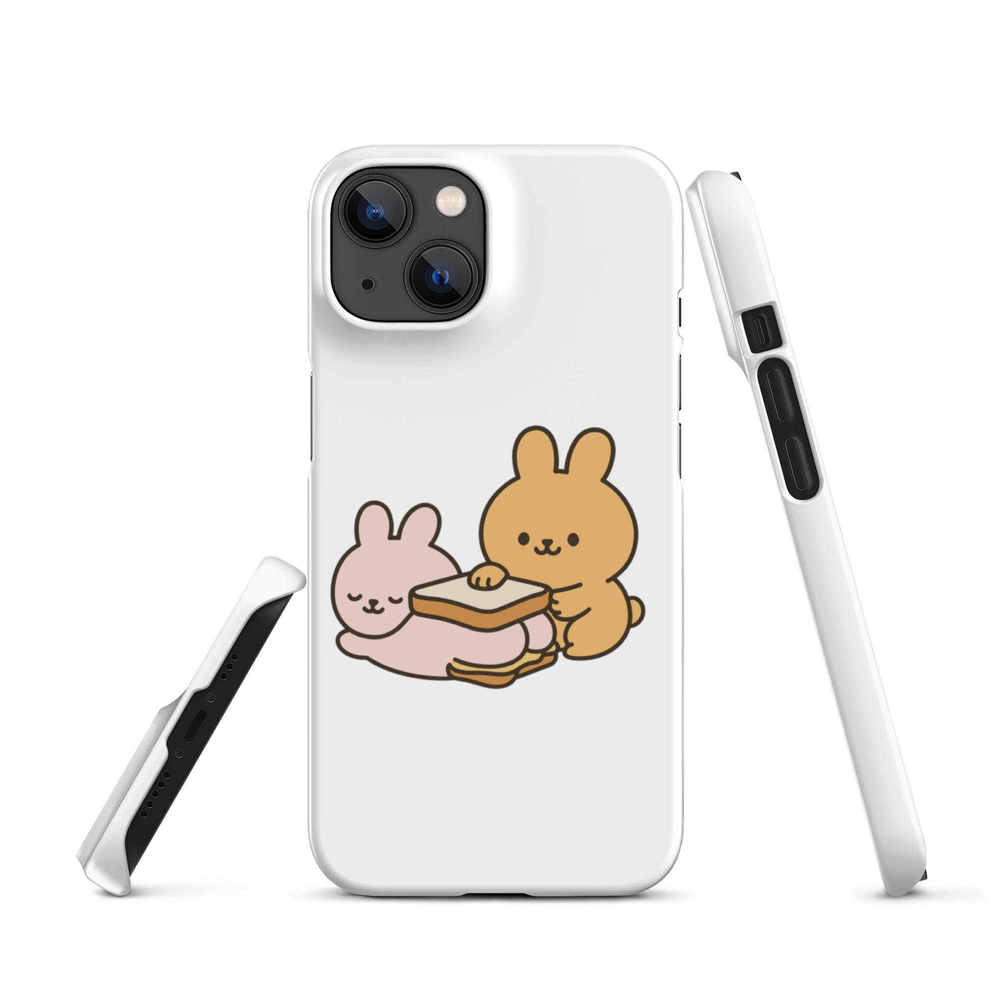 Cover iPhone Resistente – Compatibile con Ricarica Wireless – Design Conigli Kawaii-Biiply