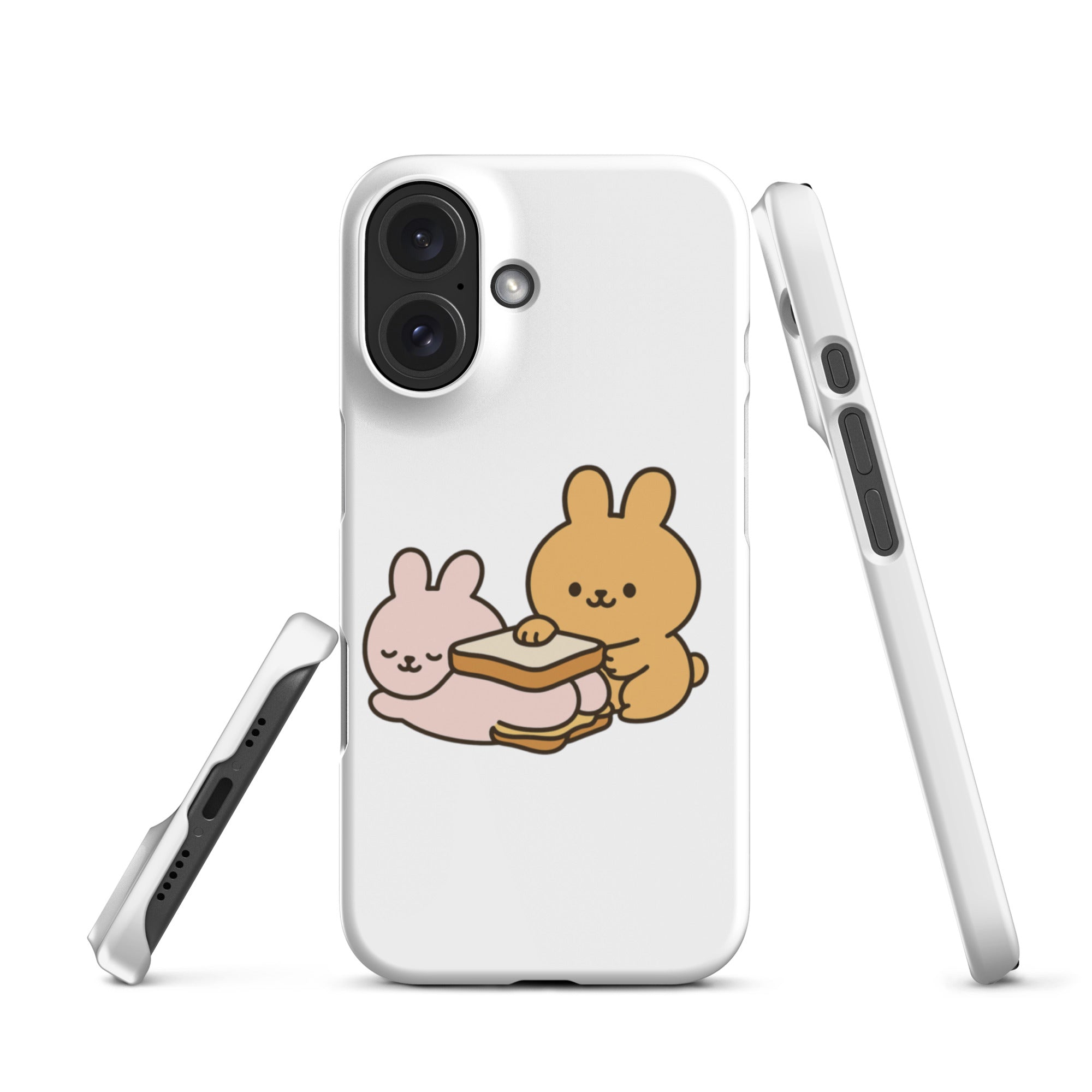 Cover iPhone Resistente – Compatibile con Ricarica Wireless – Design Conigli Kawaii-Biiply