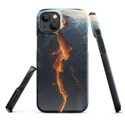 Cover iPhone Resistente – Compatibile con Ricarica Wireless – Design Crack in Planet Earth-Biiply