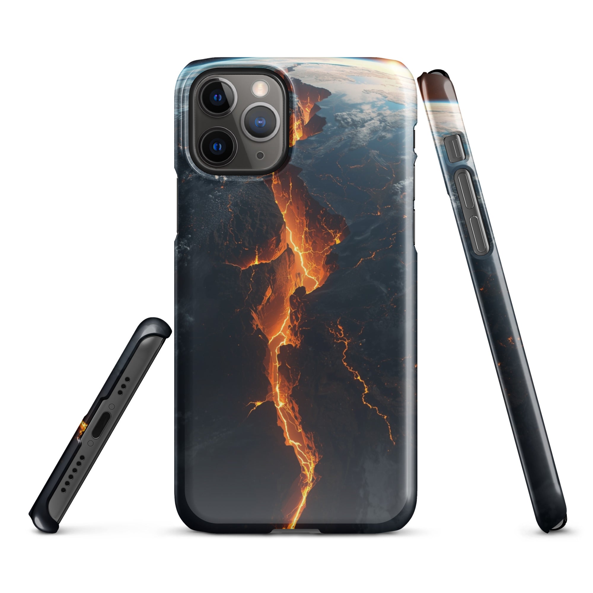 Cover iPhone Resistente – Compatibile con Ricarica Wireless – Design Crack in Planet Earth-Biiply