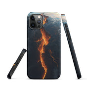 Cover iPhone Resistente – Compatibile con Ricarica Wireless – Design Crack in Planet Earth-Biiply