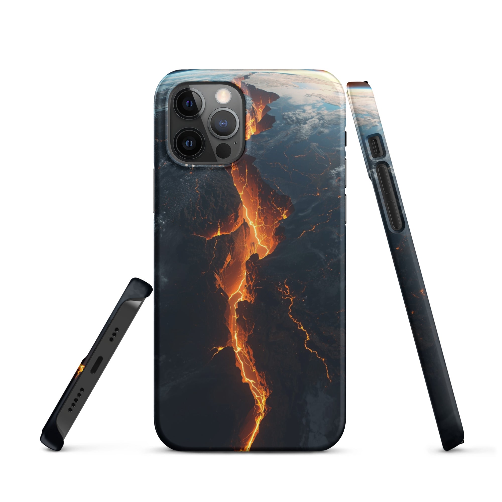 Cover iPhone Resistente – Compatibile con Ricarica Wireless – Design Crack in Planet Earth-Biiply