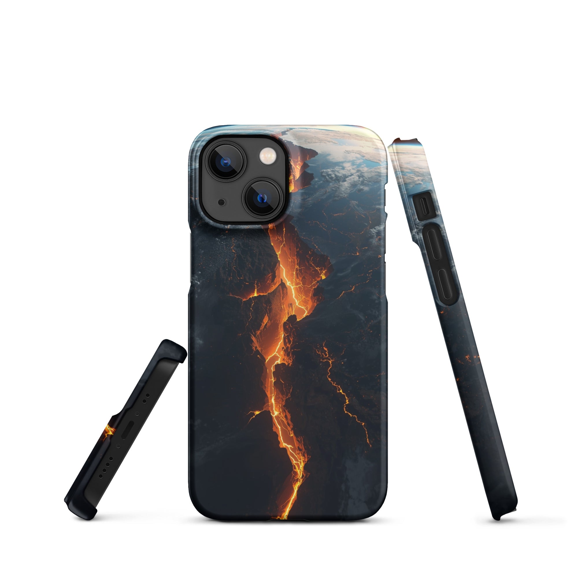 Cover iPhone Resistente – Compatibile con Ricarica Wireless – Design Crack in Planet Earth-Biiply