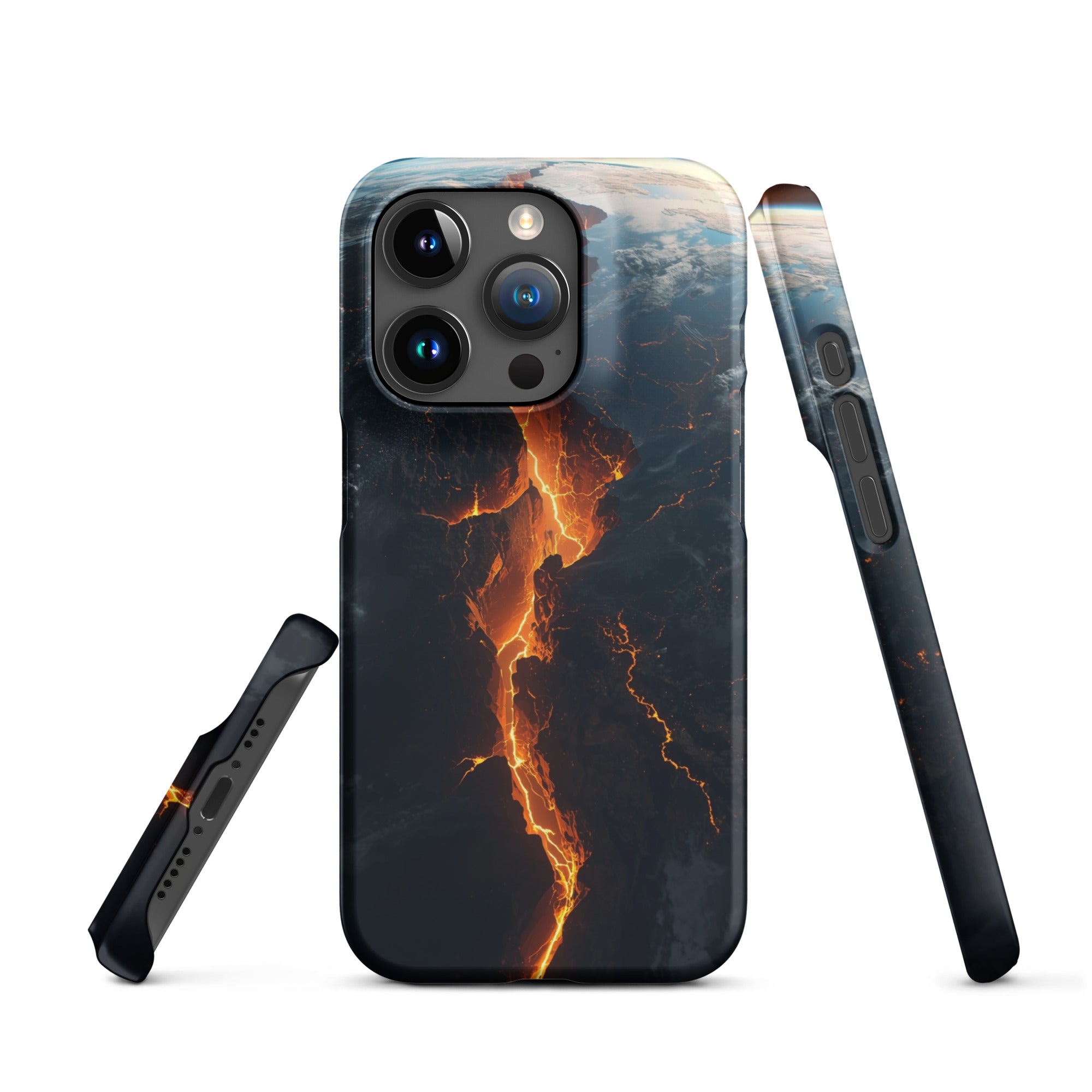 Cover iPhone Resistente – Compatibile con Ricarica Wireless – Design Crack in Planet Earth-Biiply