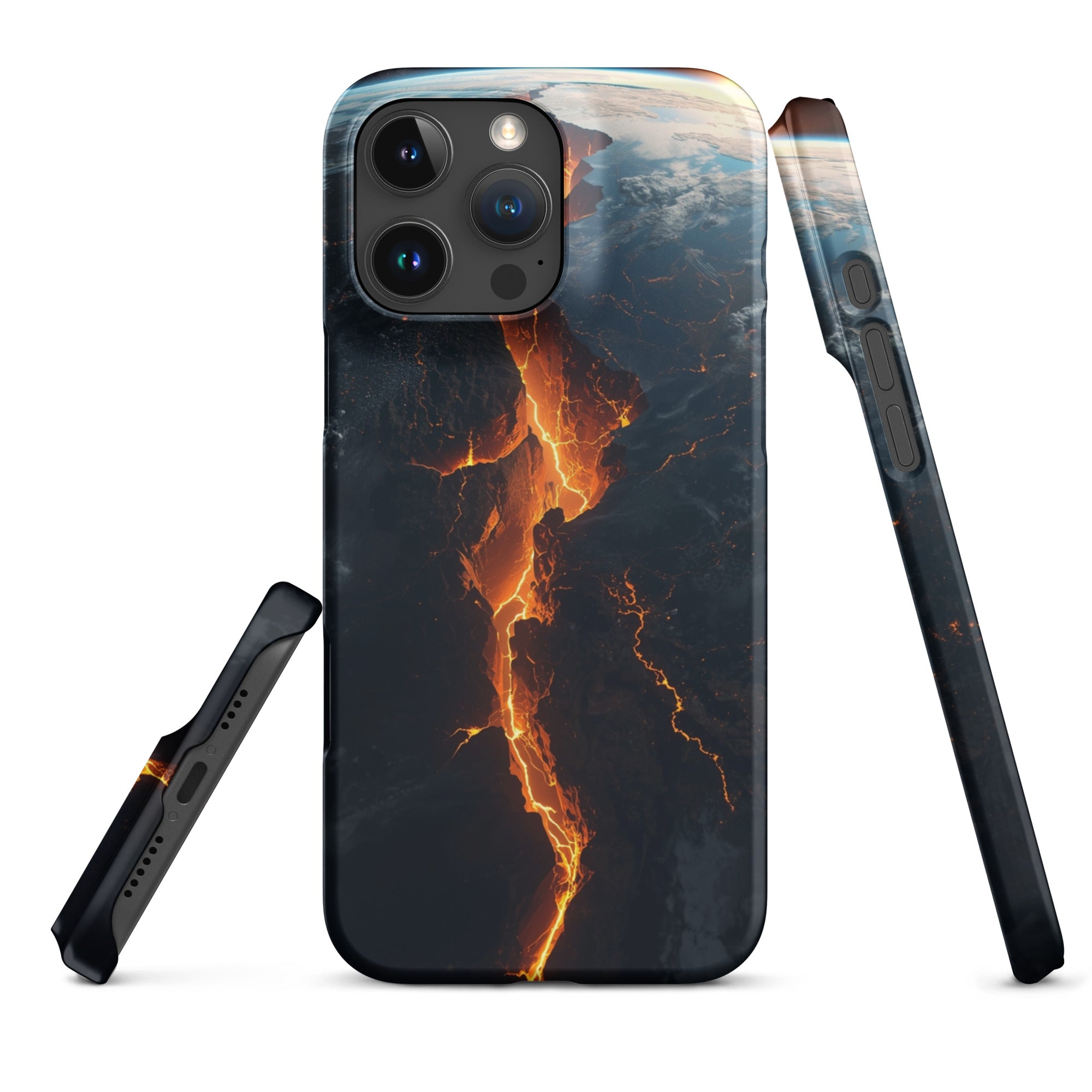 Cover iPhone Resistente – Compatibile con Ricarica Wireless – Design Crack in Planet Earth-Biiply