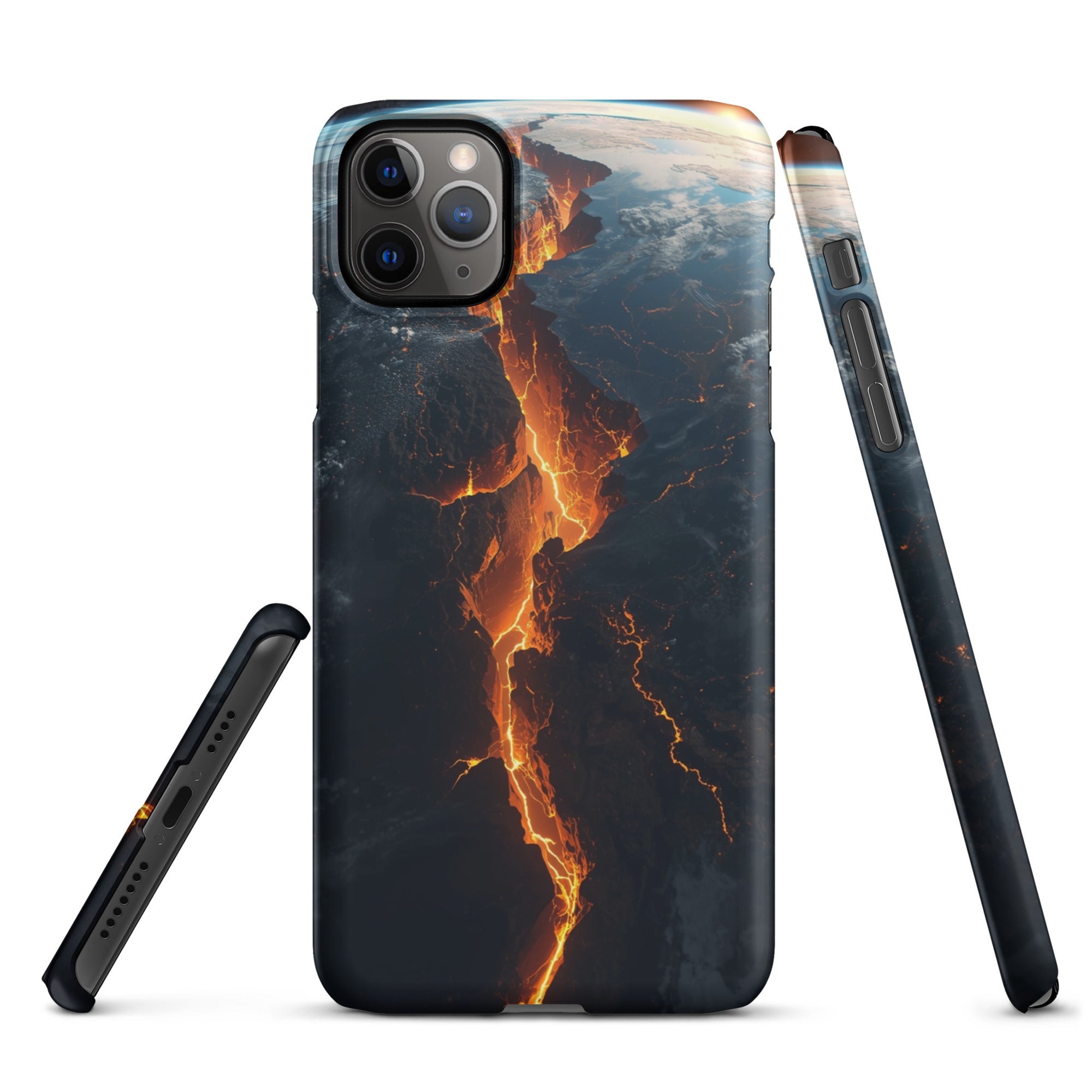 Cover iPhone Resistente – Compatibile con Ricarica Wireless – Design Crack in Planet Earth-Biiply