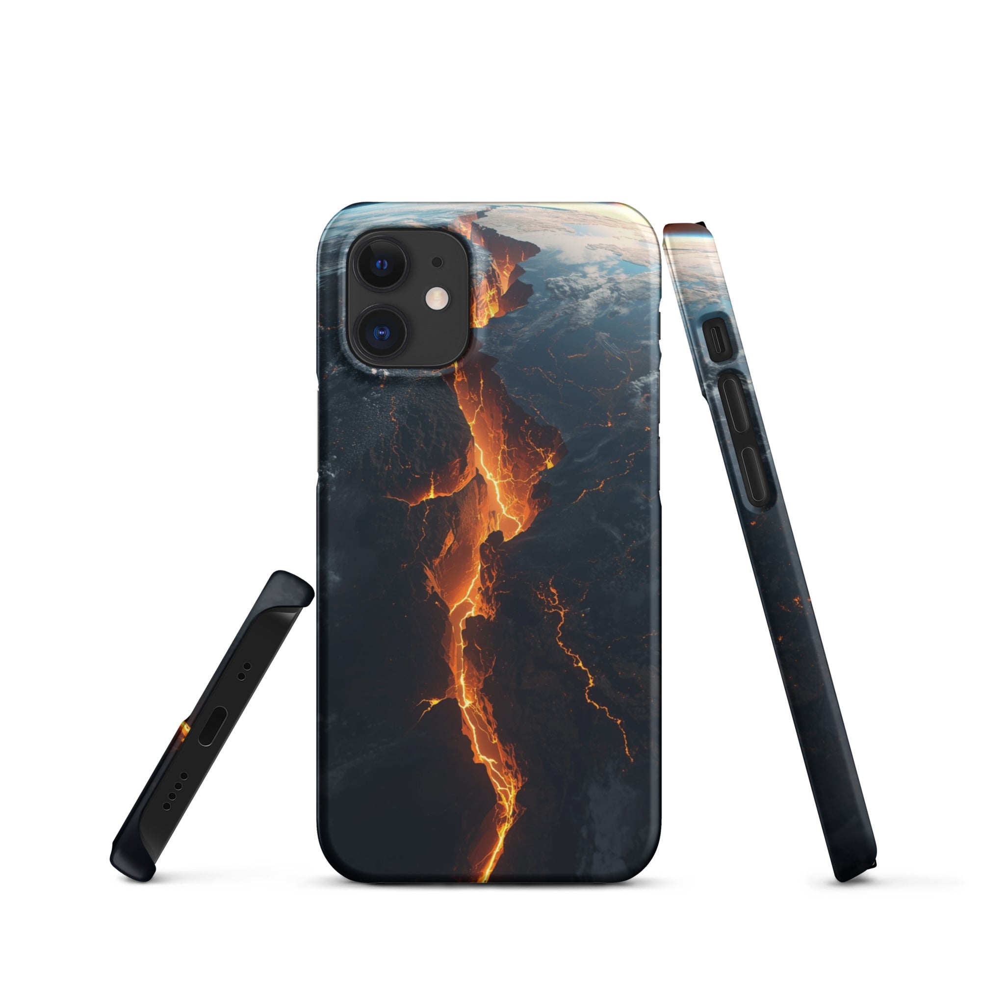 Cover iPhone Resistente – Compatibile con Ricarica Wireless – Design Crack in Planet Earth-Biiply