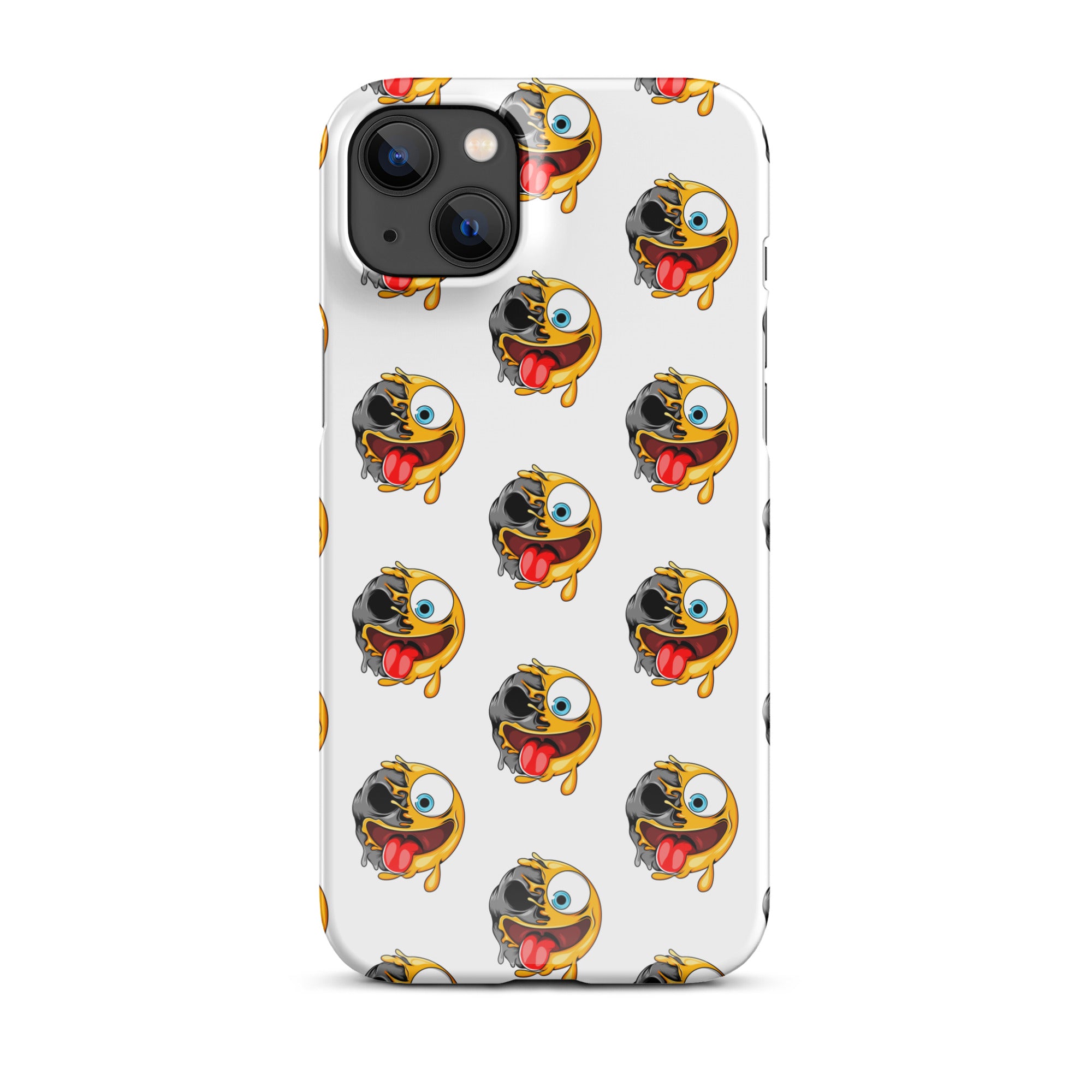 Cover iPhone Resistente – Compatibile con Ricarica Wireless – Design Dead Smiley Face-Biiply
