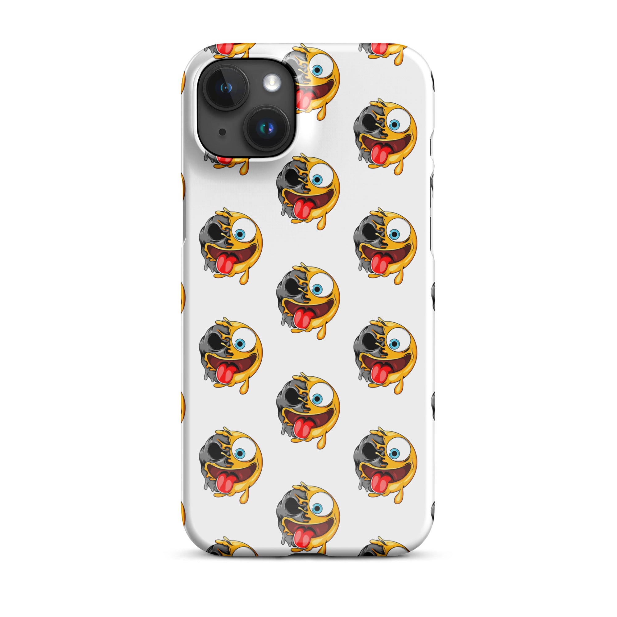 Cover iPhone Resistente – Compatibile con Ricarica Wireless – Design Dead Smiley Face-Biiply