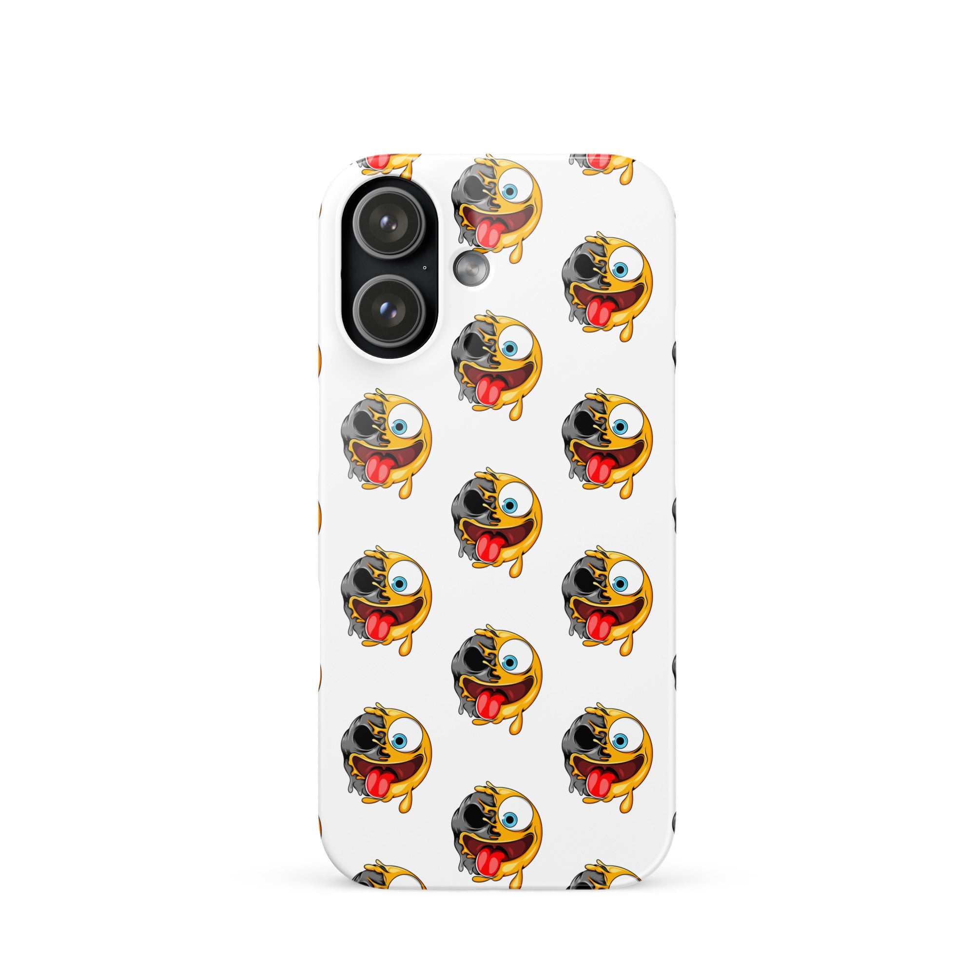 Cover iPhone Resistente – Compatibile con Ricarica Wireless – Design Dead Smiley Face-Biiply