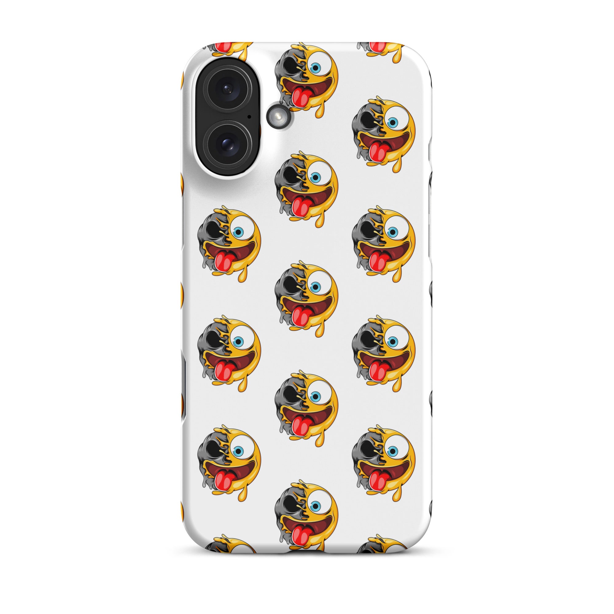 Cover iPhone Resistente – Compatibile con Ricarica Wireless – Design Dead Smiley Face-Biiply