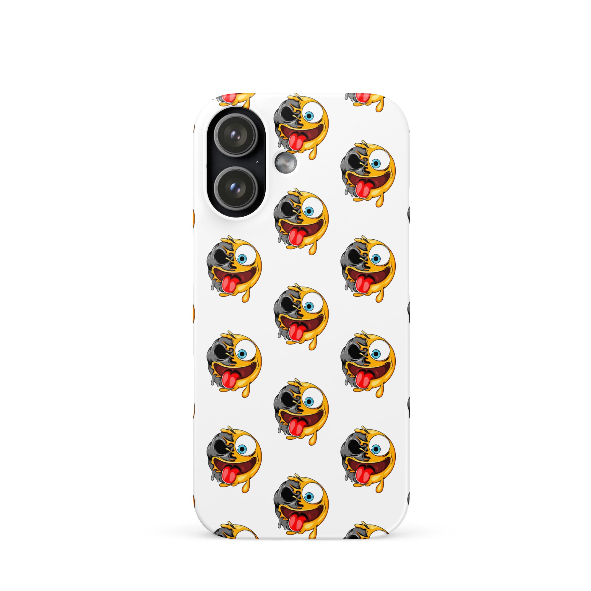 Cover iPhone Resistente – Compatibile con Ricarica Wireless – Design Dead Smiley Face-Biiply