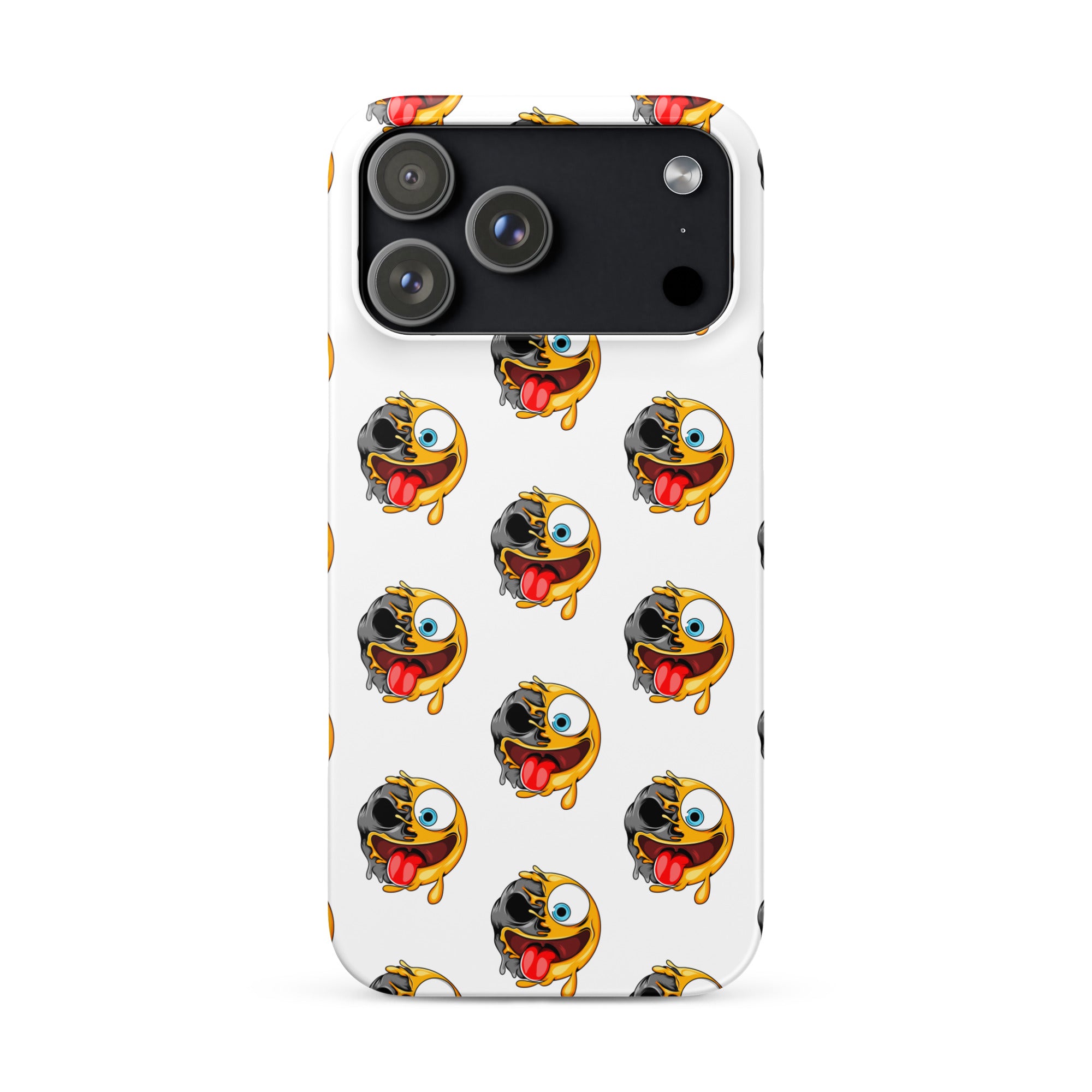 Cover iPhone Resistente – Compatibile con Ricarica Wireless – Design Dead Smiley Face-Biiply