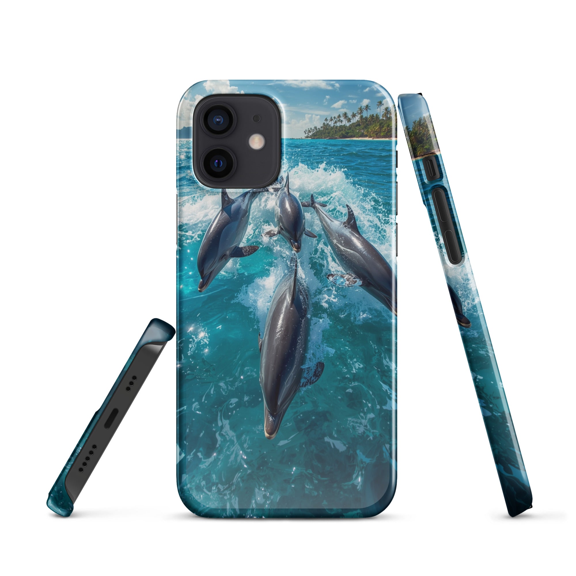 Cover iPhone Resistente – Compatibile con Ricarica Wireless – Design Dolphins-Biiply