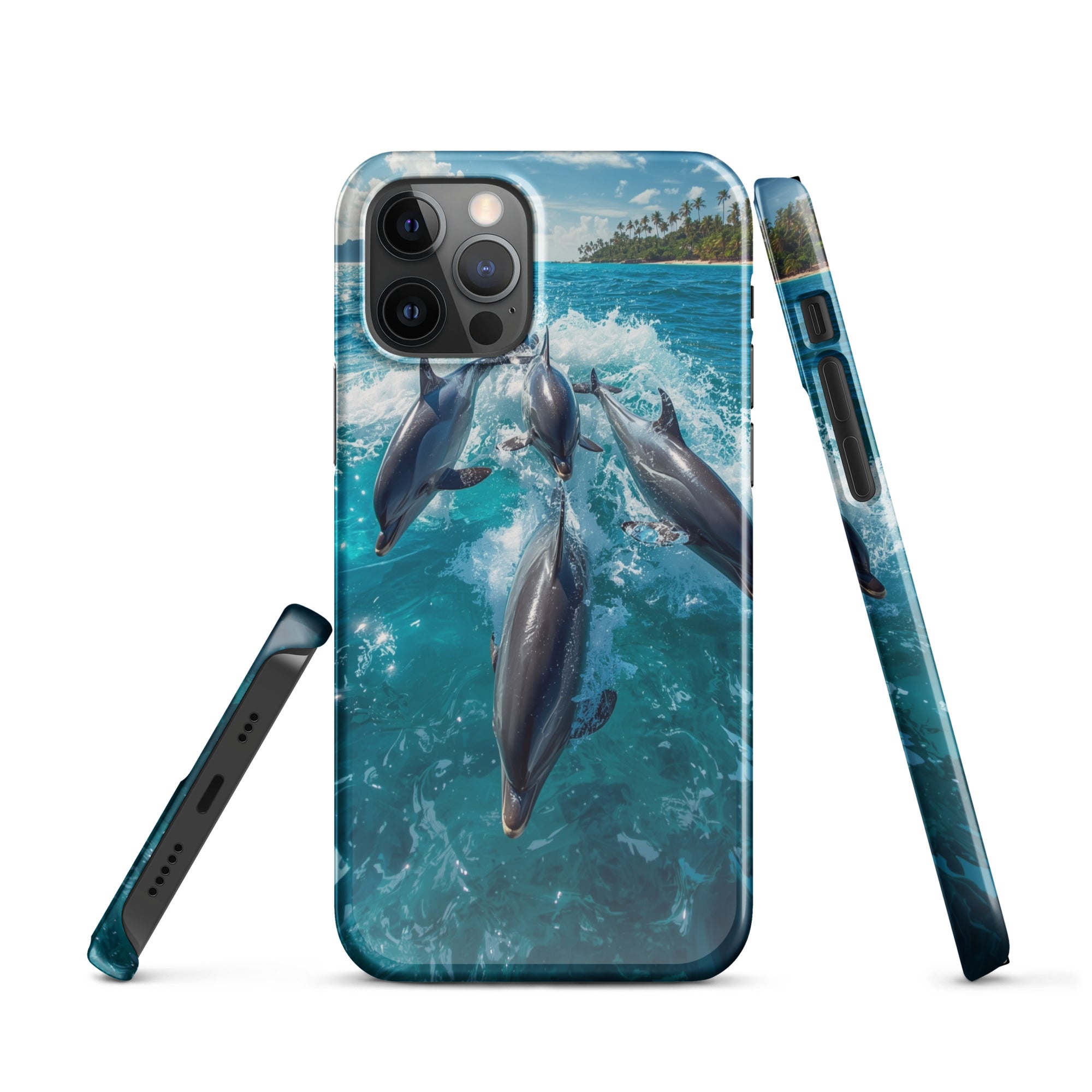 Cover iPhone Resistente – Compatibile con Ricarica Wireless – Design Dolphins-Biiply