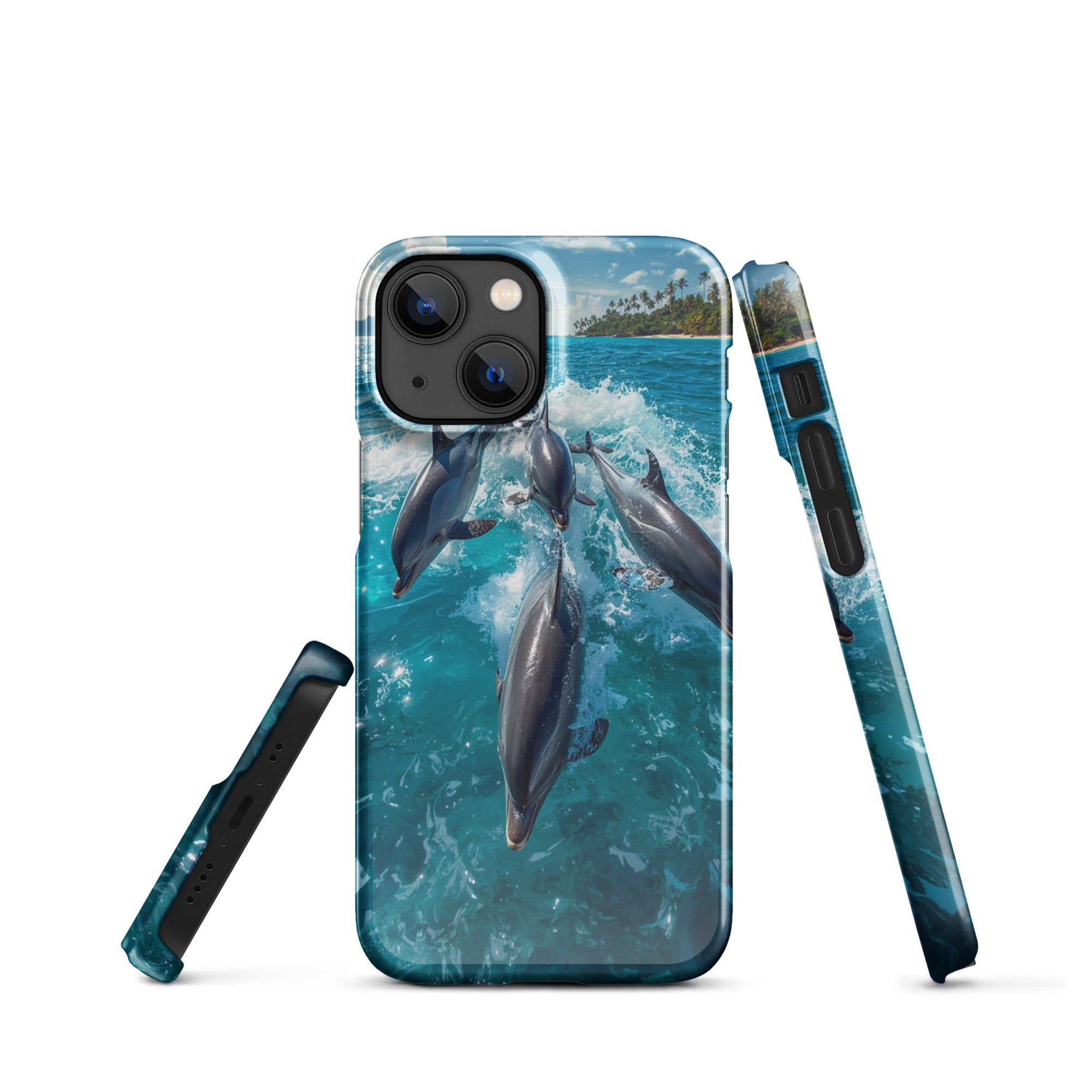 Cover iPhone Resistente – Compatibile con Ricarica Wireless – Design Dolphins-Biiply