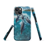 Cover iPhone Resistente – Compatibile con Ricarica Wireless – Design Dolphins-Biiply