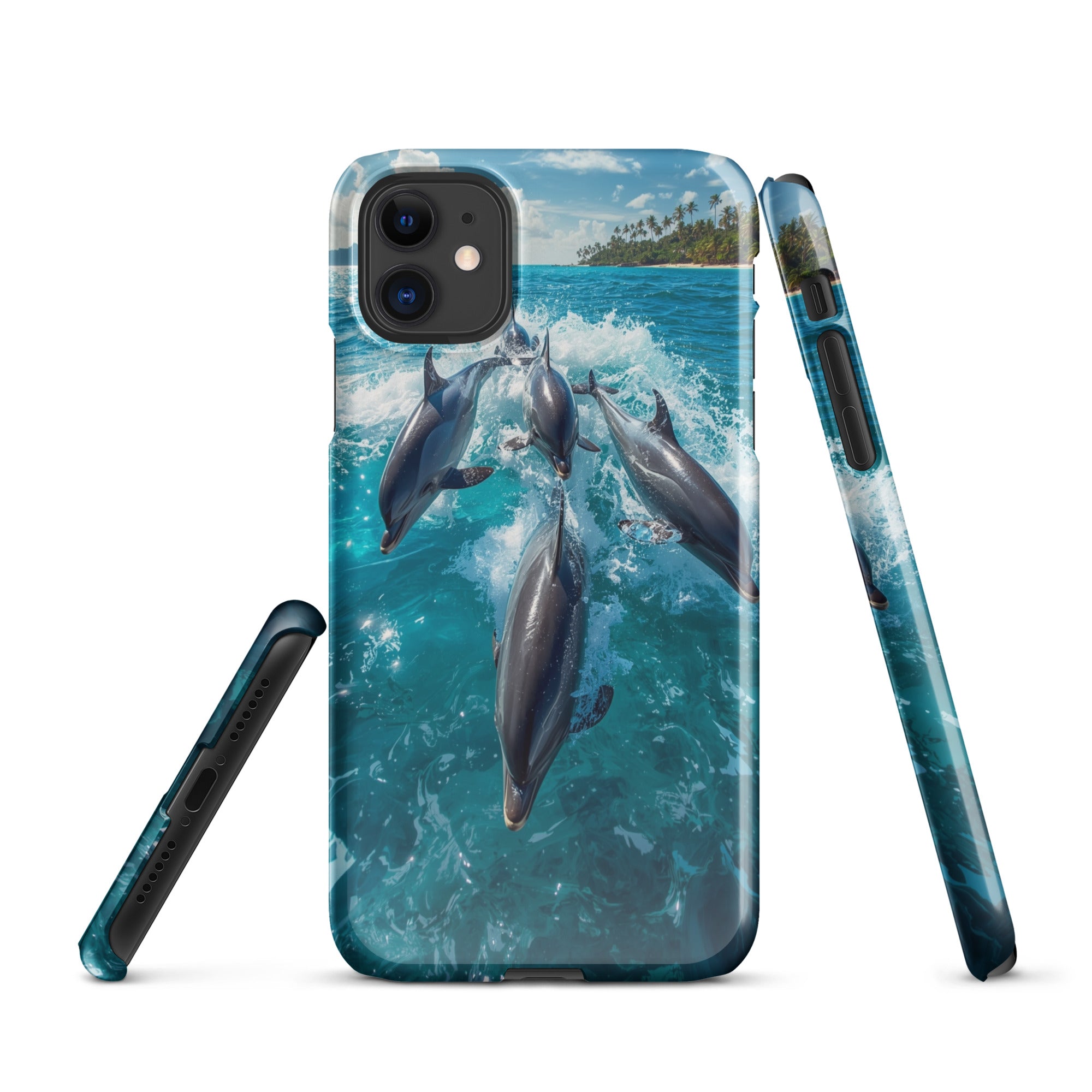 Cover iPhone Resistente – Compatibile con Ricarica Wireless – Design Dolphins-Biiply