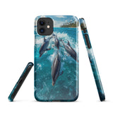 Cover iPhone Resistente – Compatibile con Ricarica Wireless – Design Dolphins