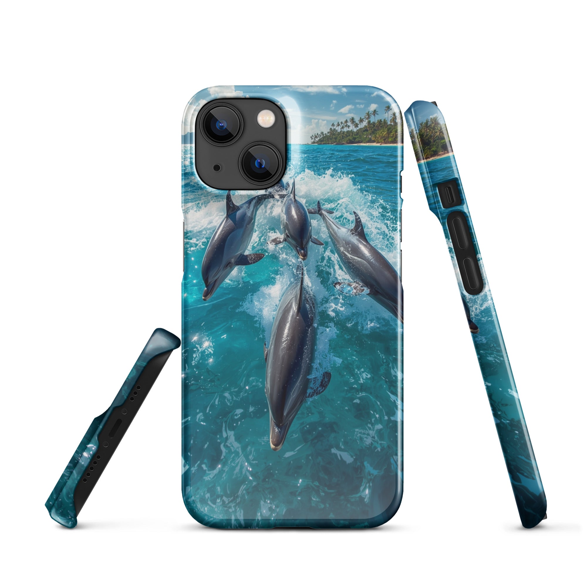 Cover iPhone Resistente – Compatibile con Ricarica Wireless – Design Dolphins-Biiply