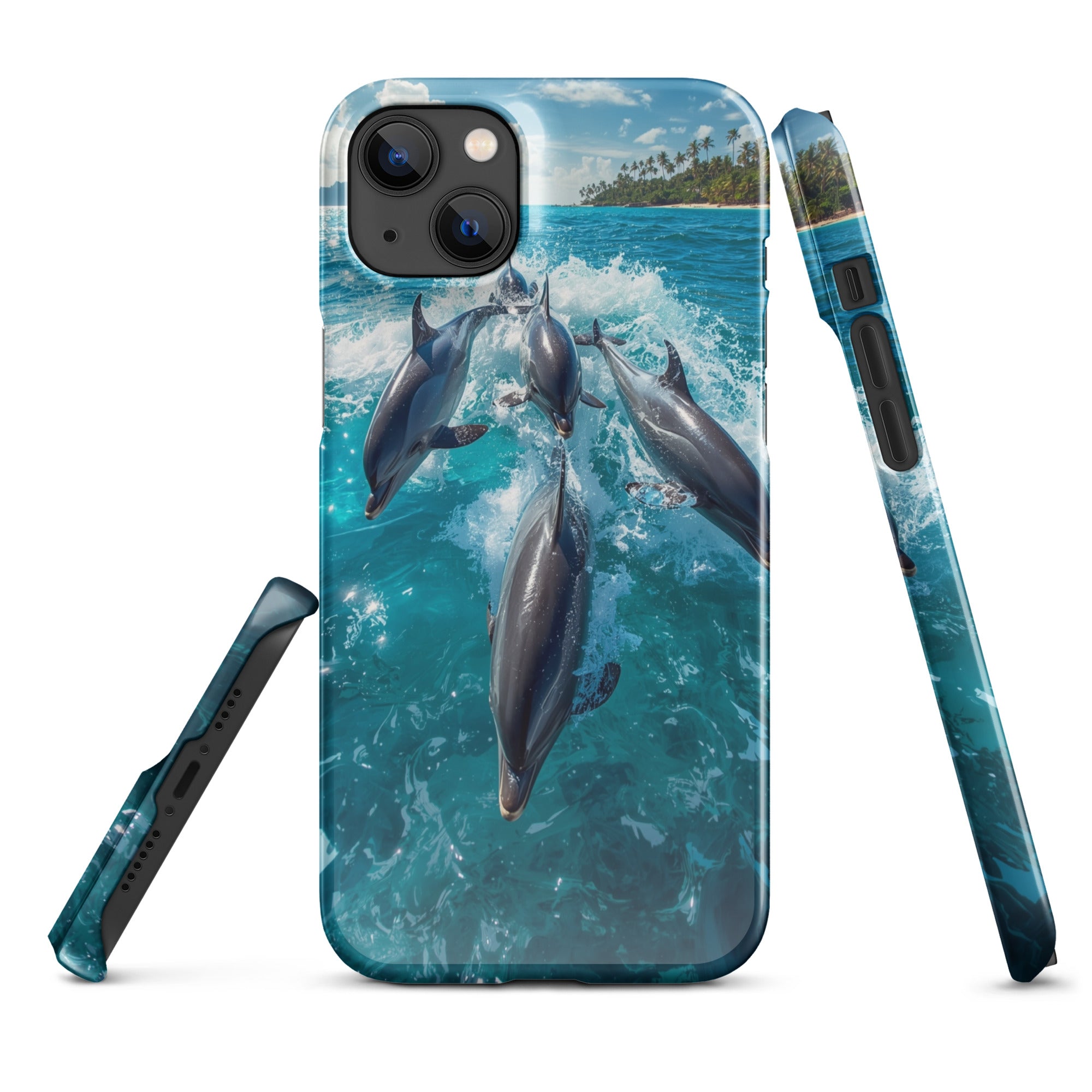 Cover iPhone Resistente – Compatibile con Ricarica Wireless – Design Dolphins-Biiply