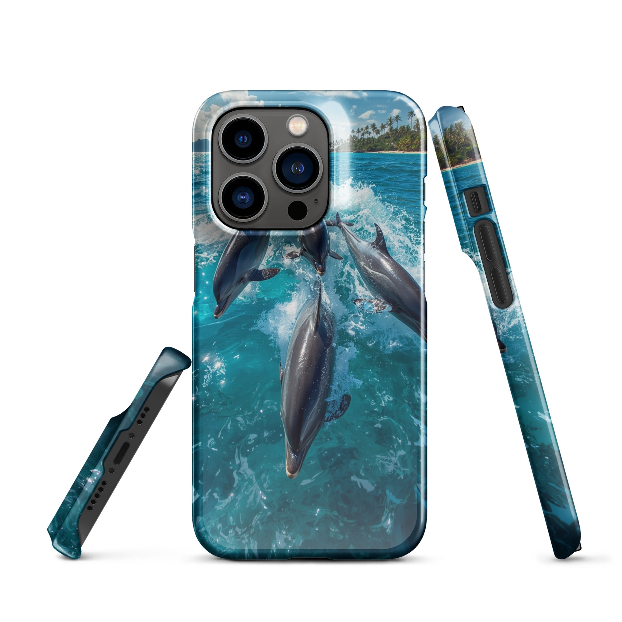 Cover iPhone Resistente – Compatibile con Ricarica Wireless – Design Dolphins-Biiply