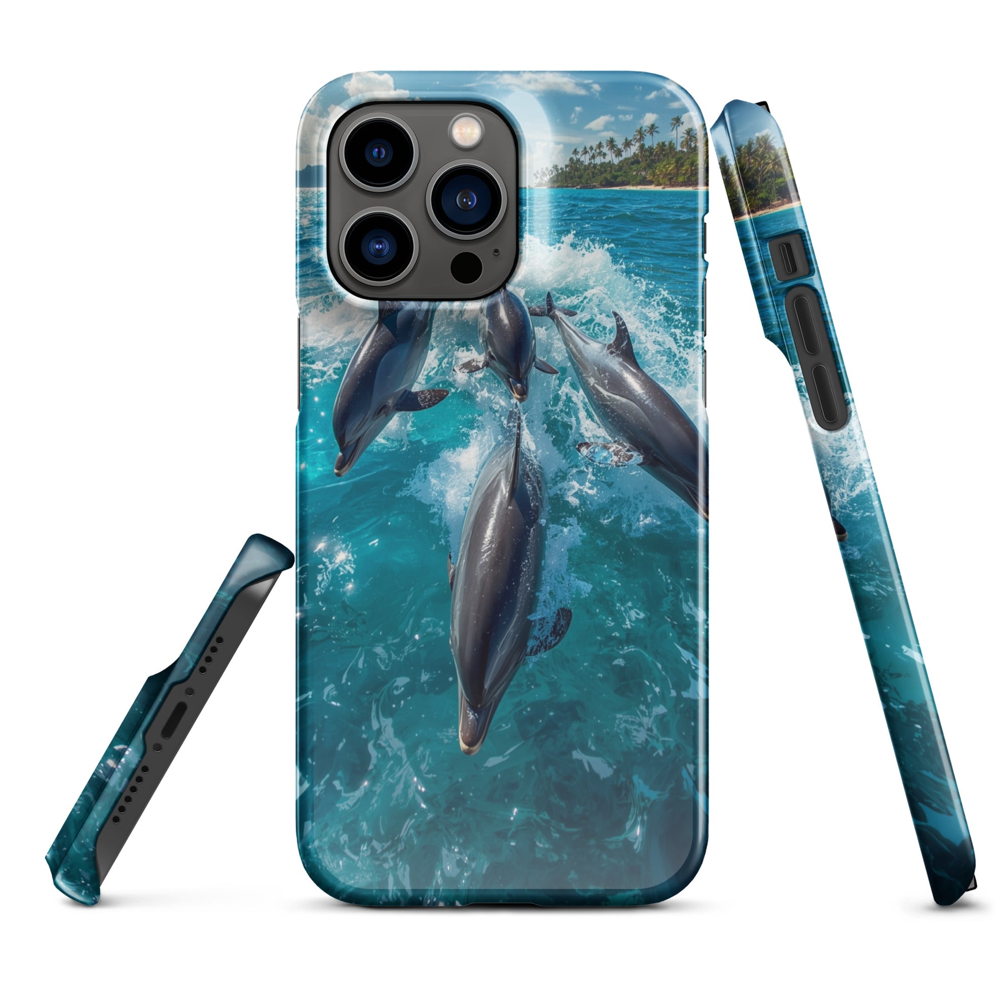 Cover iPhone Resistente – Compatibile con Ricarica Wireless – Design Dolphins-Biiply