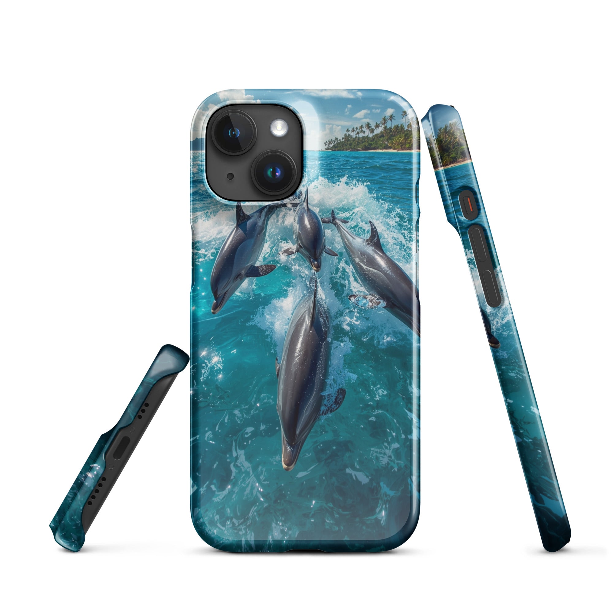 Cover iPhone Resistente – Compatibile con Ricarica Wireless – Design Dolphins-Biiply