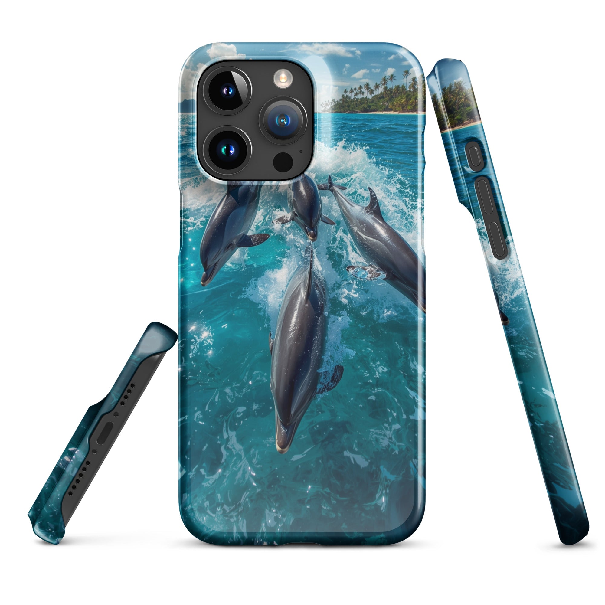 Cover iPhone Resistente – Compatibile con Ricarica Wireless – Design Dolphins-Biiply