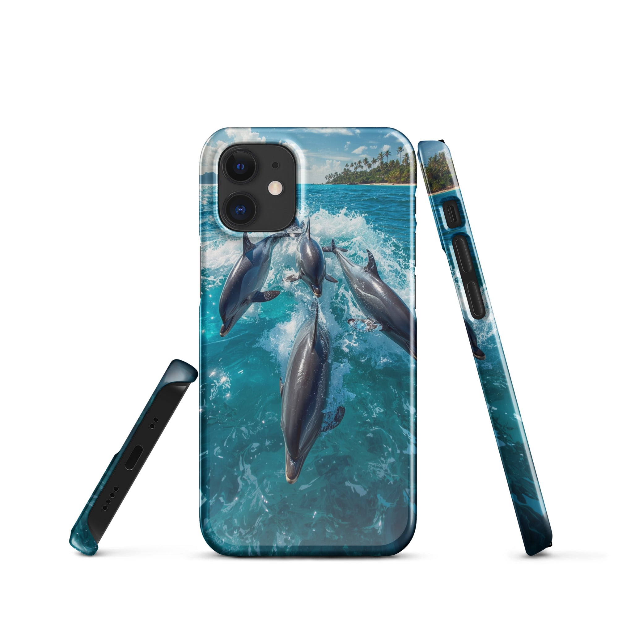 Cover iPhone Resistente – Compatibile con Ricarica Wireless – Design Dolphins-Biiply