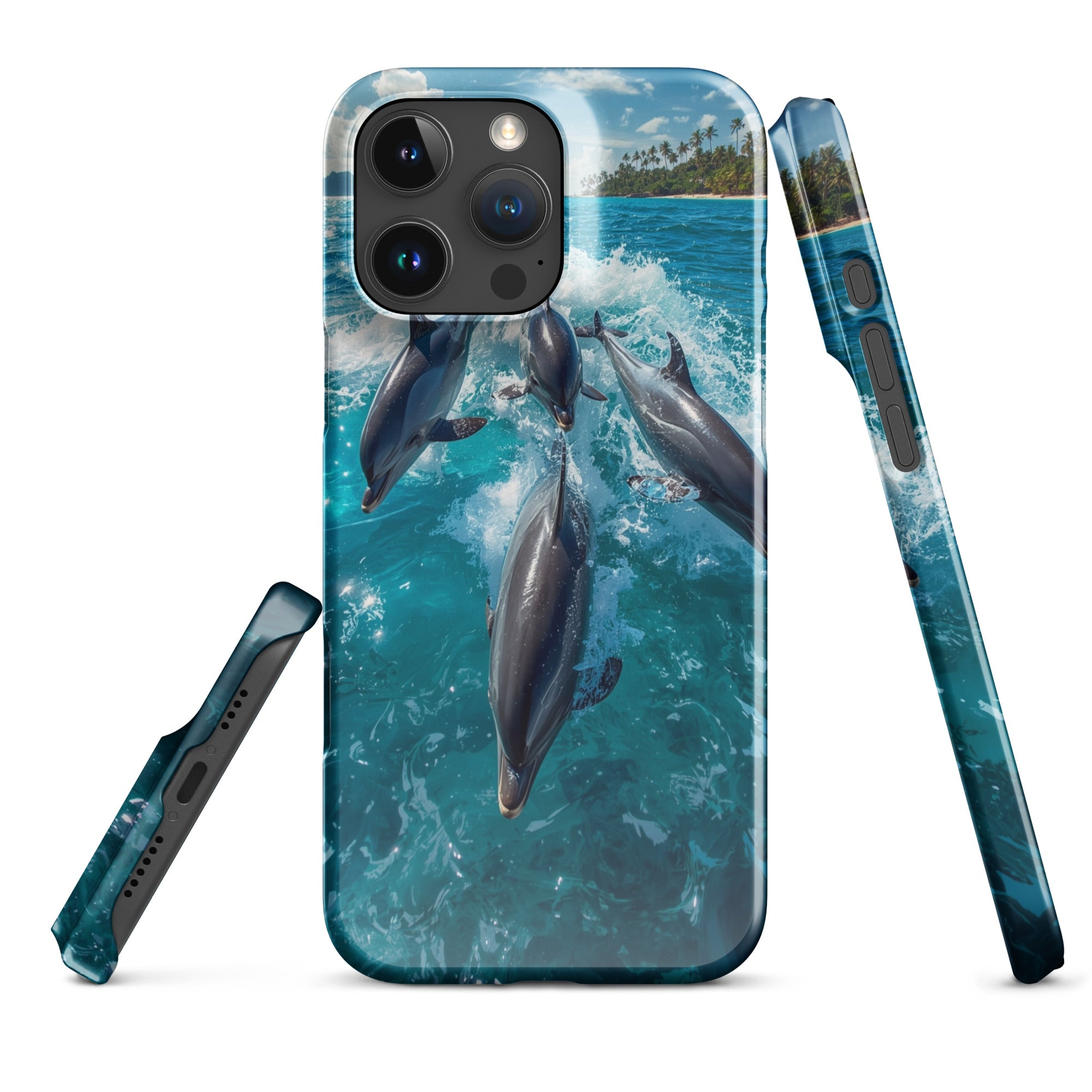 Cover iPhone Resistente – Compatibile con Ricarica Wireless – Design Dolphins-Biiply