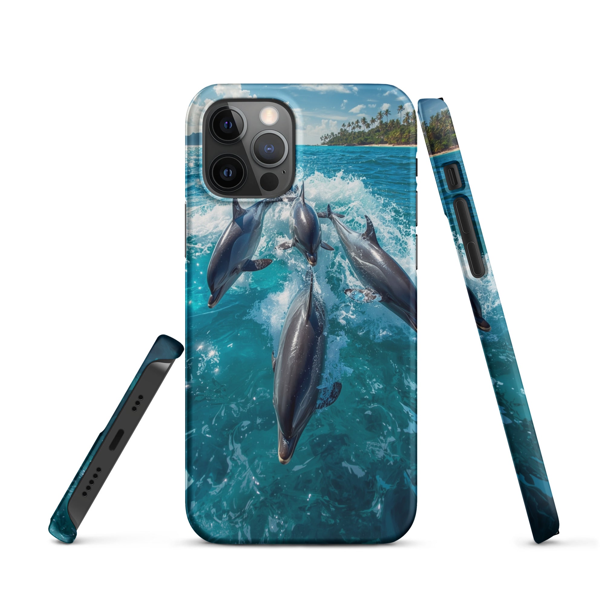 Cover iPhone Resistente – Compatibile con Ricarica Wireless – Design Dolphins-Biiply