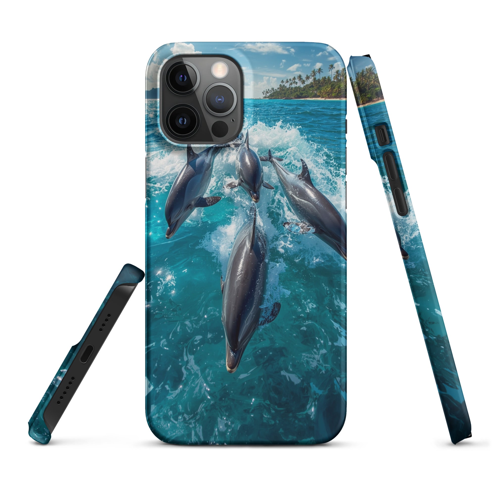 Cover iPhone Resistente – Compatibile con Ricarica Wireless – Design Dolphins-Biiply