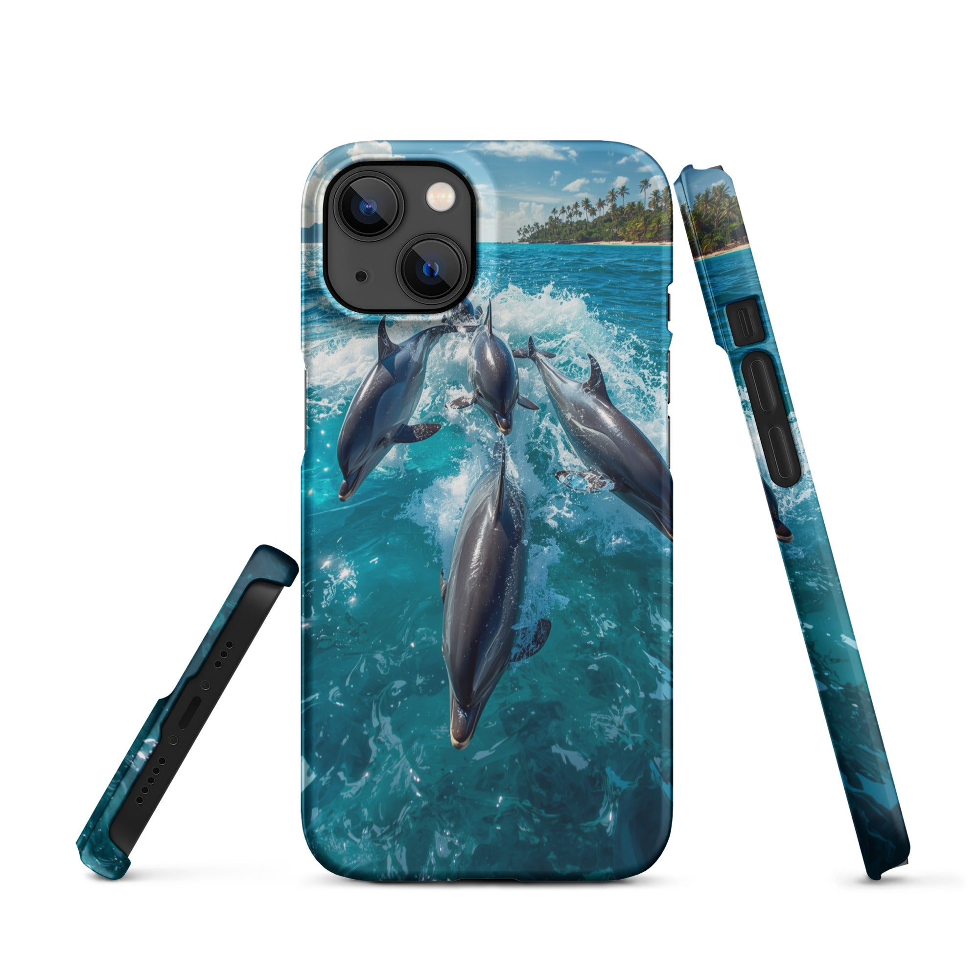 Cover iPhone Resistente – Compatibile con Ricarica Wireless – Design Dolphins-Biiply