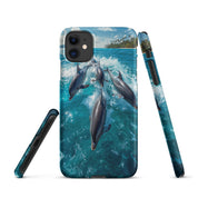 Cover iPhone Resistente – Compatibile con Ricarica Wireless – Design Dolphins-Biiply
