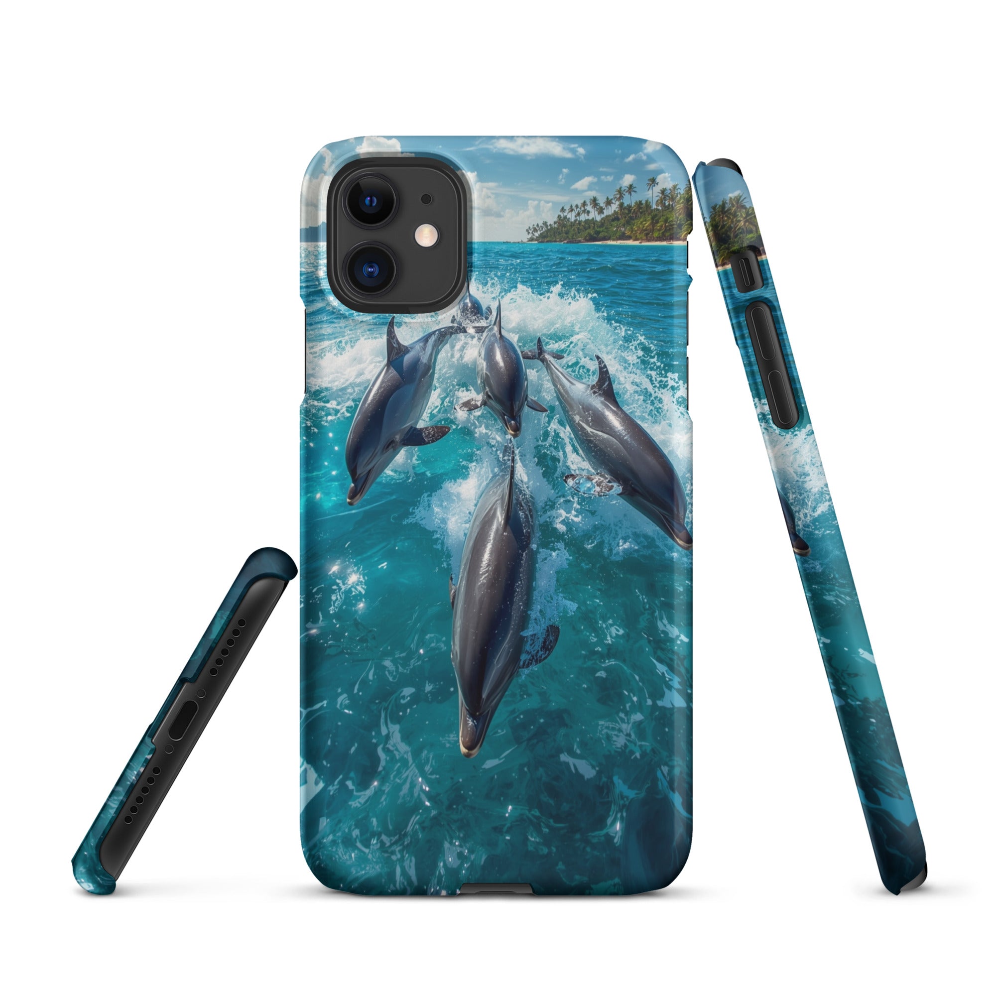Cover iPhone Resistente – Compatibile con Ricarica Wireless – Design Dolphins-Biiply