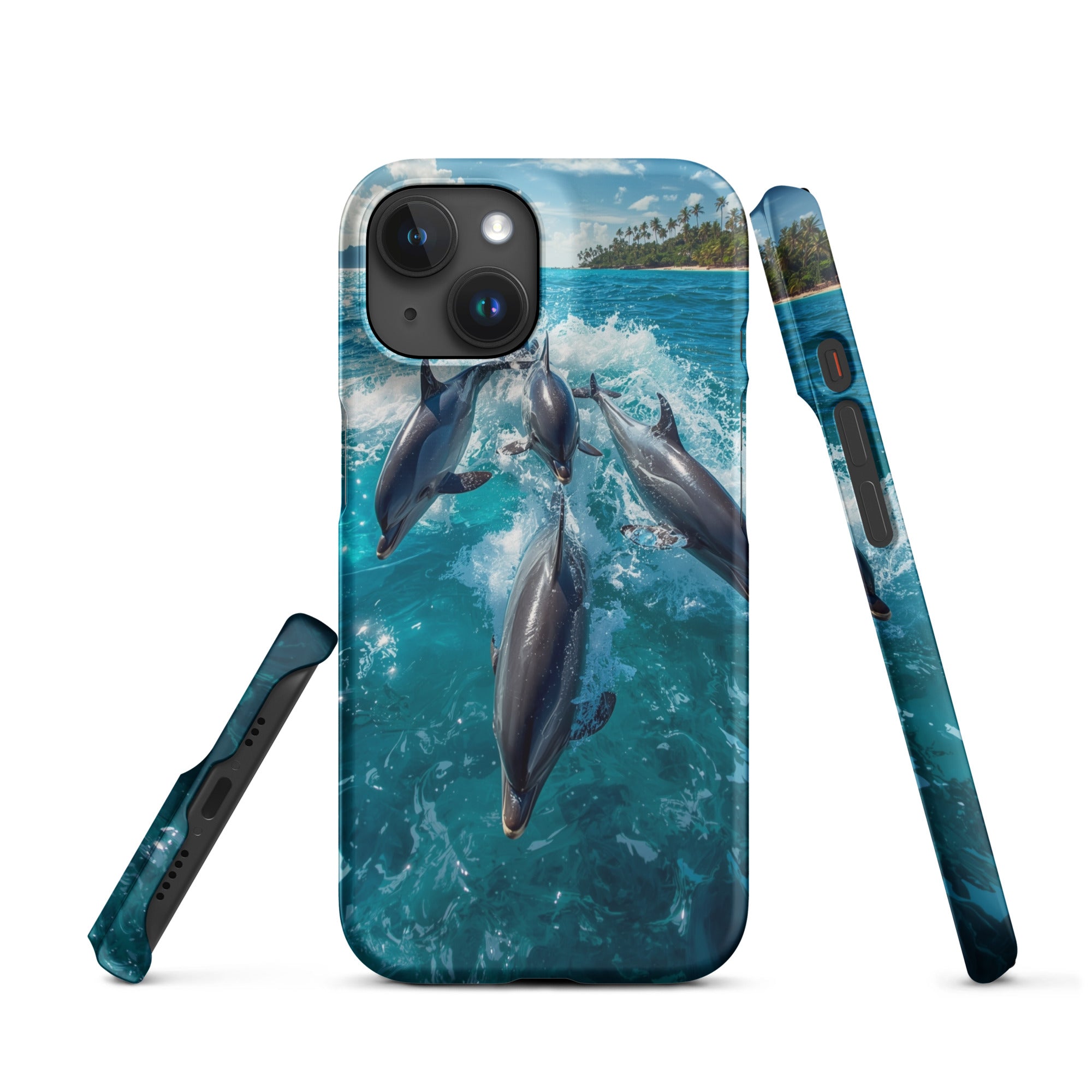 Cover iPhone Resistente – Compatibile con Ricarica Wireless – Design Dolphins-Biiply