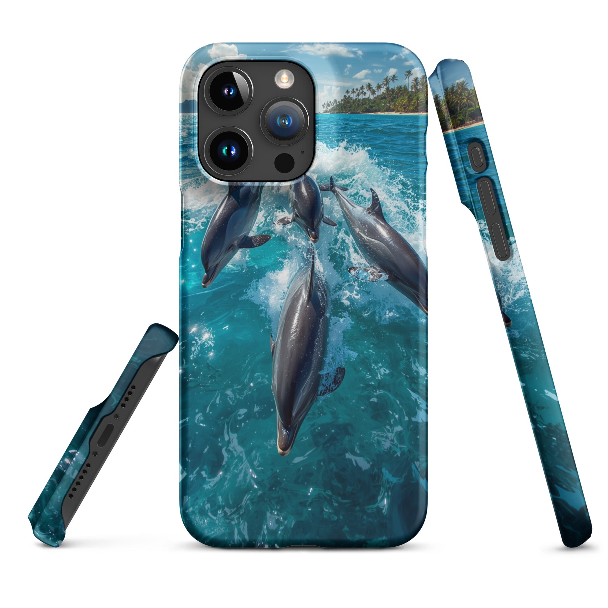 Cover iPhone Resistente – Compatibile con Ricarica Wireless – Design Dolphins-Biiply