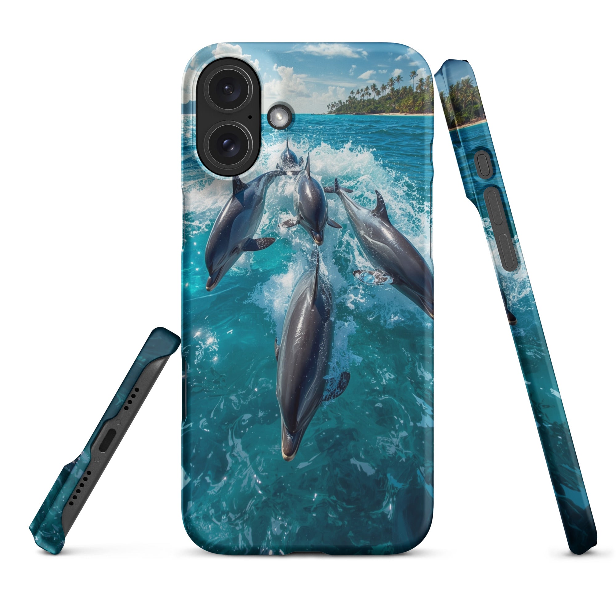 Cover iPhone Resistente – Compatibile con Ricarica Wireless – Design Dolphins-Biiply