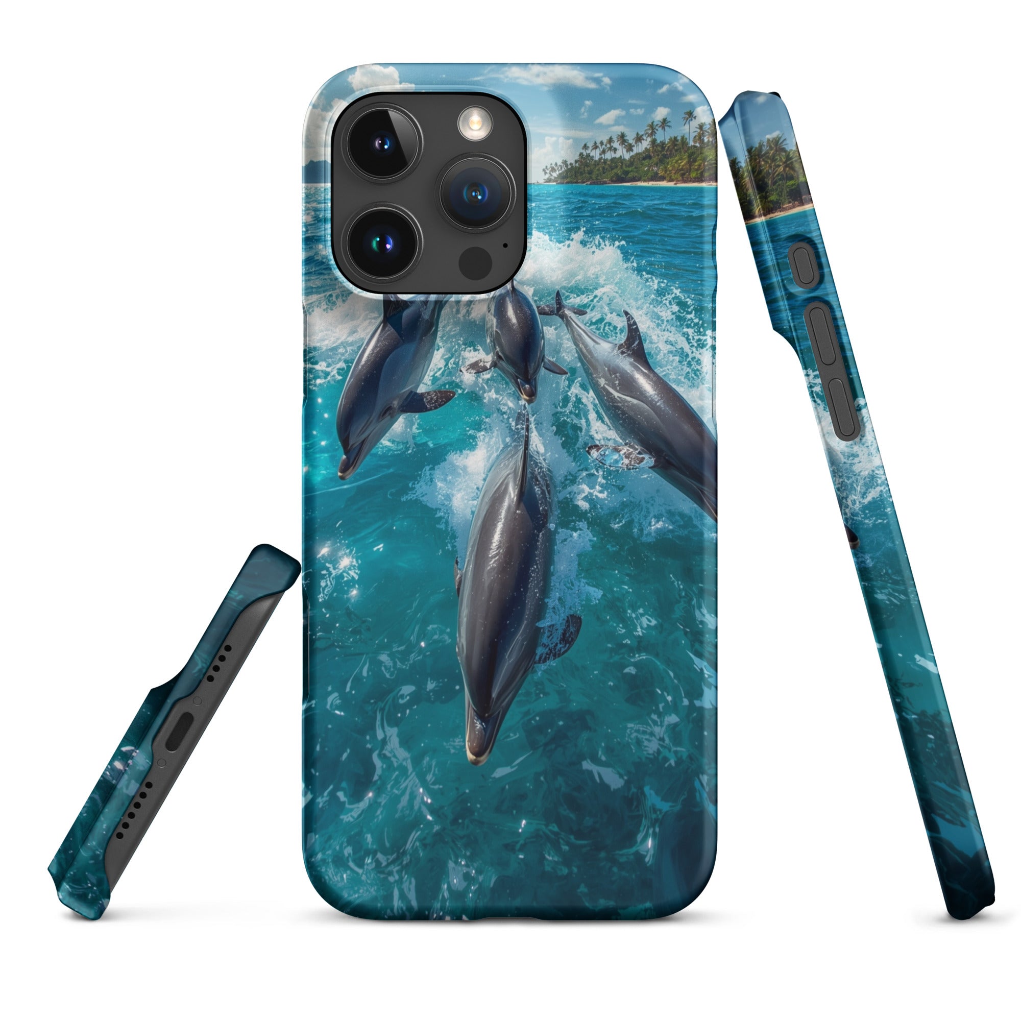 Cover iPhone Resistente – Compatibile con Ricarica Wireless – Design Dolphins-Biiply