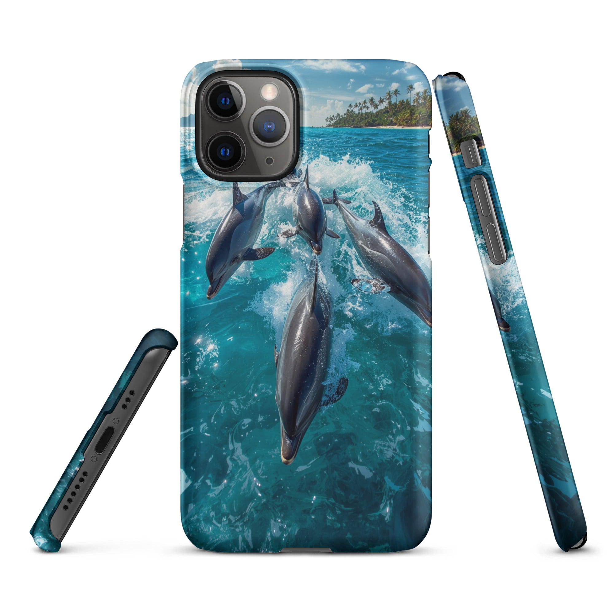 Cover iPhone Resistente – Compatibile con Ricarica Wireless – Design Dolphins-Biiply